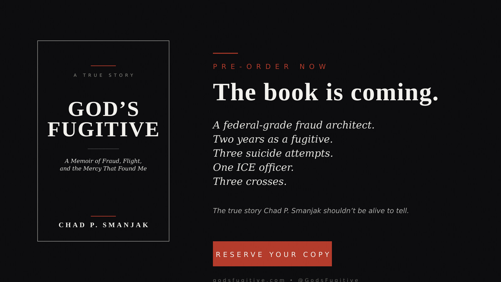 God&rsquo;s Fugitive Pre-Order Card